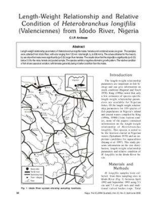 Length-weight relationship and relative condition of Heterobranchus longifilis (Valenciennes) from Idodo River, Nigeria