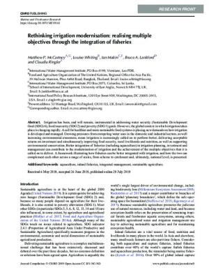 Rethinking irrigation modernisation: realising multiple objectives through the integration of fisheries