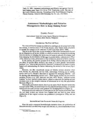 Assessment methodologies and fisheries management : how to keep making sense