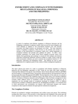 Enforcement and compliance with fisheries regulations in Malaysia, Indonesia and the Philippines