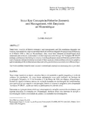 Some key concepts in fisheries research and management, with emphasis on Mozambique