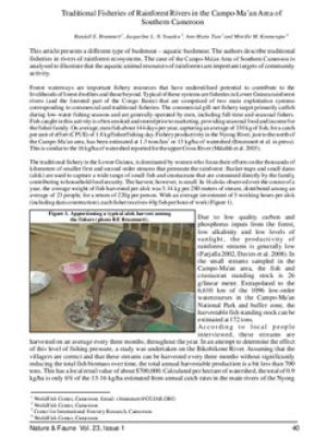 Traditional fisheries of rainforest rivers in the Campo-Ma'an area of Southern Cameroon