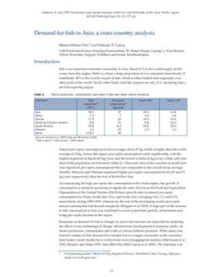 Demand for fish in Asia: a cross-country analysis