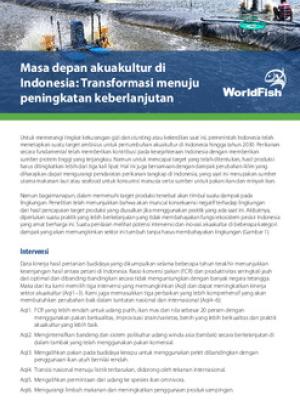 Masa depan akuakultur di Indonesia: Transformasi menuju peningkatan keberlanjutan = The future of aquaculture in Indonesia: A transformation toward increased sustainability (Indonesian version)