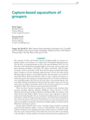 Captured-based aquaculture of groupers
