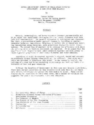 Social and economic aspects of small-scale fisheries development: a case study from Malaysia