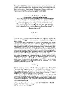 The relationships between gill surface area and growth performance in fish: a generalization of von Bertalanffy's theory of growth