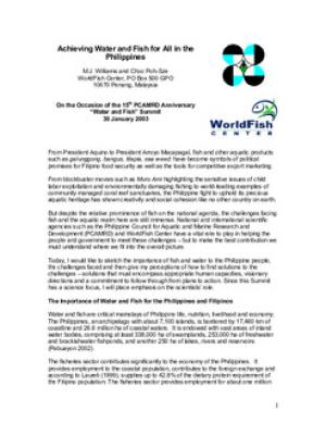 Achieving water and fish for all in the Philippines
