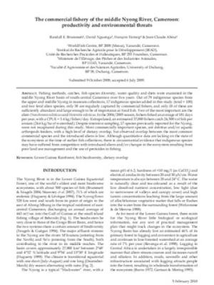 The commercial fishery of the middle Nyong River, Cameroon: productivity and environmental threats