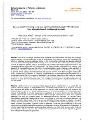 Does selective fishing conserve community biodiversity? Predictions from a length-based multispecies model