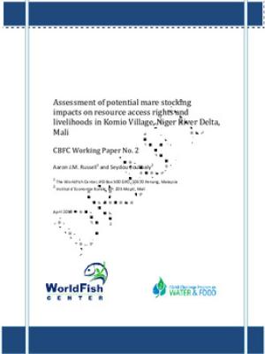 Assessment of potential mare stocking impacts on resource access rights and livelihoods in Komio village, Niger River Delta, Mali