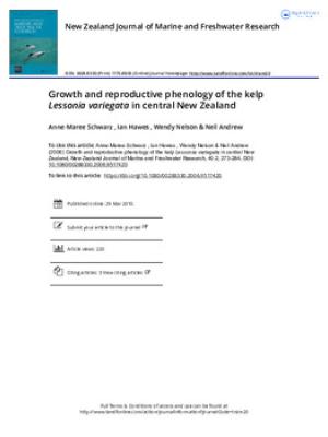 Growth and reproductive phenology of the kelp Lessonia variegata in central New Zealand
