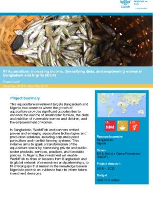 Aquaculture: increasing income, diversifying diets, and empowering women in Bangladesh and Nigeria (IDEA). Project brief November 2018 to December 2019