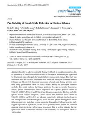 Profitability of small-scale fisheries in Elmina, Ghana