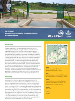Biosecurity practices for tilapia hatcheries: A case of Zambia