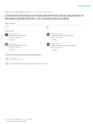 Livelihood strategies of tiger shrimp post larvae collectors in backkhali river estuary, cox’s bazar of Bangladesh