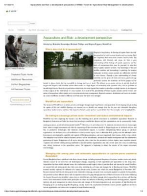 Aquaculture and risk: a development perspective