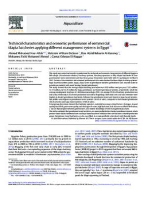 Technical characteristics and economic performance of commercial Tilapia hatcheries applying different management systems in Egypt