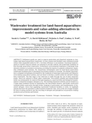 Wastewater treatment for land-based aquaculture: improvements and value-adding alternatives in model systems from Australia