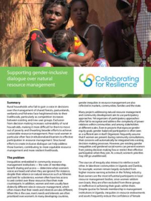 Supporting gender-inclusive dialogue over natural resource management