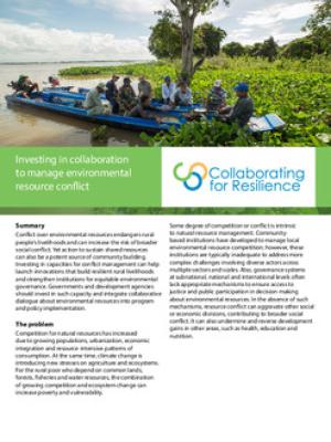 Investing in collaboration to manage environmental resource conflict