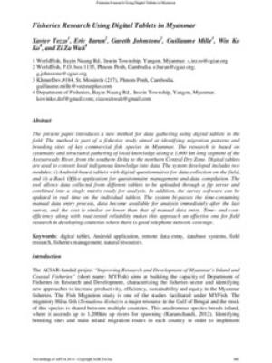 Fisheries research using digital tablets in Myanmar