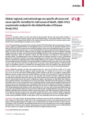 Global, regional, and national age-sex specific all-cause and cause-specific mortality for 240 causes of death, 1990-2013: a systematic analysis for the Global Burden of Disease Study 2013