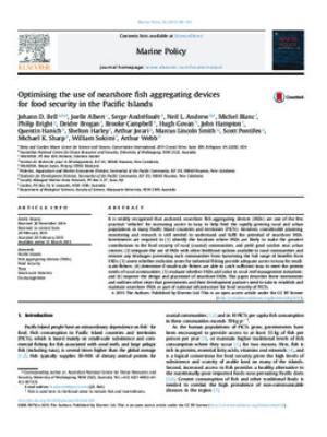 Optimising the use of nearshore fish aggregating devices for food security in the Pacific Islands