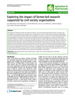 Exploring the impact of farmer-led research supported by civil society organisations