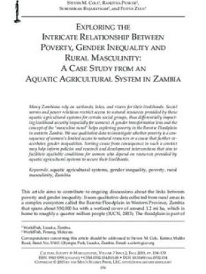 Exploring the intricate relationship between poverty, gender inequality and rural masculinity: A Case study from an Aquatic Agricultural System in Zambia