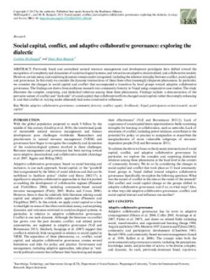 Social capital, conflict, and adaptive collaborative governance: exploring the dialectic