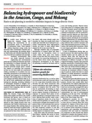 Balancing hydropower and biodiversity in the Amazon, Congo, and Mekong
