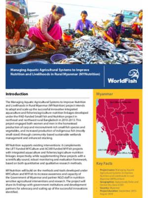 Managing Aquatic Agricultural Systems to improve nutrition and livelihoods in rural Myanmar (MYNutrition)
