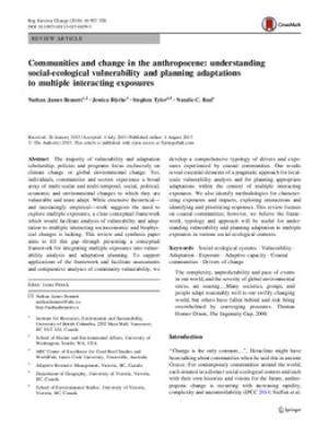 Communities and change in the anthropocene: understanding social-ecological vulnerability and planning adaptations to multiple interacting exposures