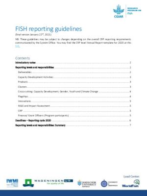 FISH Research Program:  Reporting Guidelines 2020