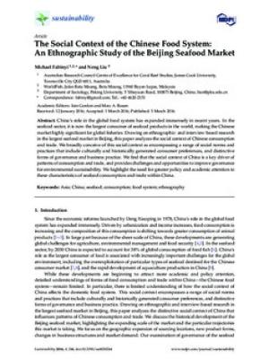The Social context of the Chinese food system: An Ethnographic study of the Beijing seafood market