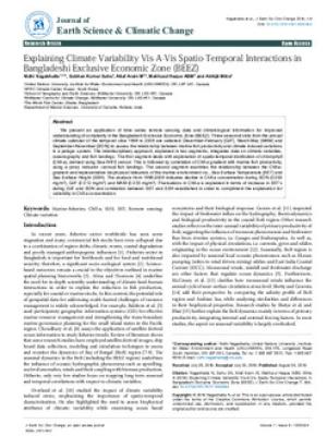 Explaining climate variability vis-a-vis spatio-temporal interactions in Bangladeshi Exclusive Economic Zone (BEEZ)