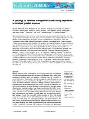 A typology of fisheries management tools: using experience to catalyse greater success