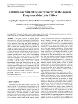Conflicts over natural resource scarcity in the aquatic ecosystem of the Lake Chilwa