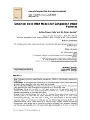 Empirical yield-effort models for Bangladesh inland fisheries