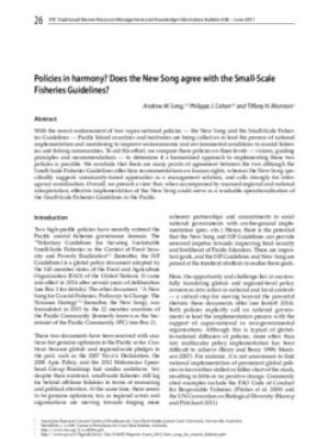 Policies in harmony? Does the New Song agree with the Small-Scale Fisheries Guidelines?