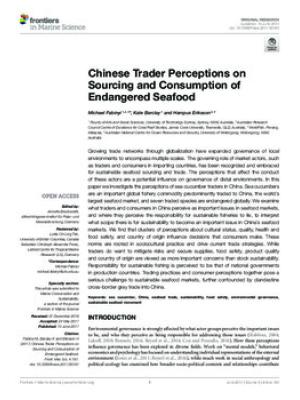 Chinese trader perceptions on sourcing and consumption of endangered seafood