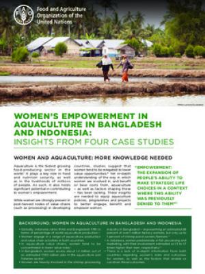 Womens empowerment in aquaculture in Bangladesh and Indonesia: Insights from four case studies