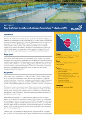 Feed the Future Sierra Leone Scaling up Aquaculture Production (SAP)