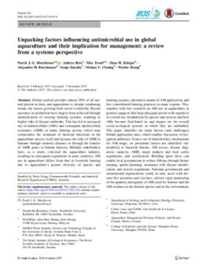 Unpacking factors influencing antimicrobial use in global aquaculture and their implication for management: a review from a systems perspective