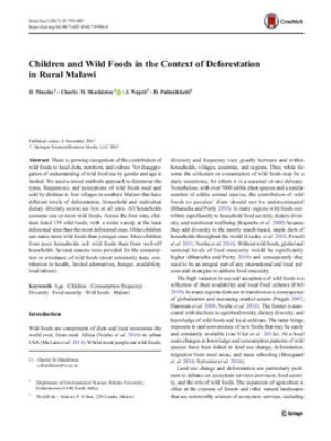 Children and wild foods in the context of deforestation in rural Malawi