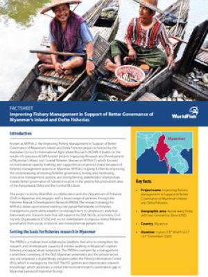 Improving Fishery Management in Support of Better Governance of Myanmar's Inland and Delta Fisheries