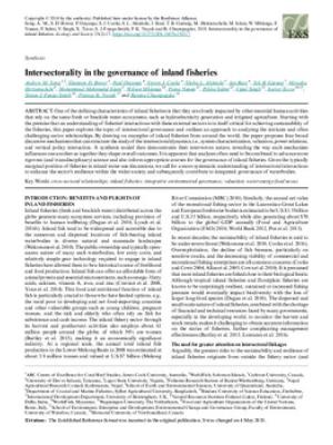 Intersectorality in the governance of inland fisheries