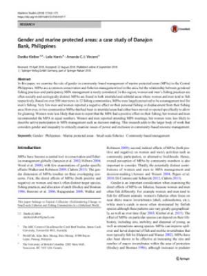 Gender and marine protected areas: a case study of Danajon Bank, Philippines