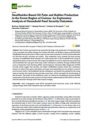 Smallholder-based oil palm and rubber production in the forest region of Guinea: An exploratory analysis of household food security outcomes